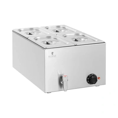 Afbeelding van Royal Catering Bain Marie 600 W 4 GN 1/4 Aftapkraan