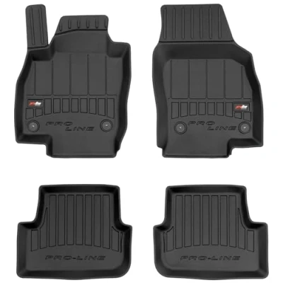 Afbeelding van M MOTOS Rubberen vloermatten voor Volkswagen Polo VI sinds 2017 Verbeter je reiscomfort met de zwarte antislipmat auto 3D automat alle weersomstandigheden, bescherming tegen vuil
