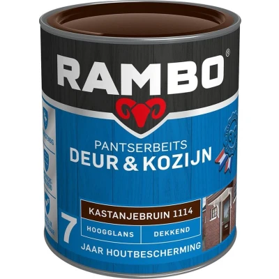 Afbeelding van Rambo Pantserbeits Deur &amp; Kozijn Dekkend Hoogglans Kastanjebruin 1114