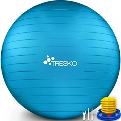 Afbeelding van Fitnessbal met pomp diameter 75 cm Blauw