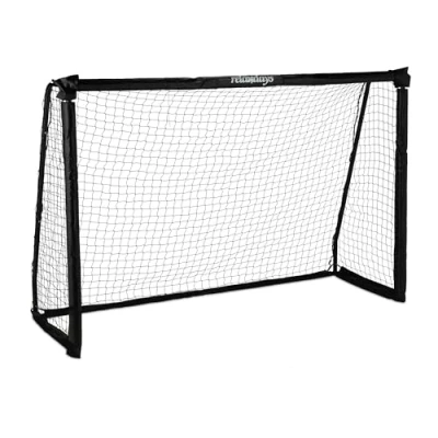 Afbeelding van Relaxdays voetbaldoel tuin 120 x 80 cm met haringen kinderen volwassenen staal