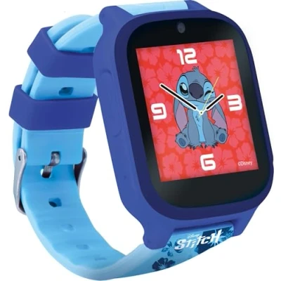 Afbeelding van Lisciani Stitch Smart Smartwatch voor kinderen 7+ verwisselbare puntbodem, 5 interactieve spelletjes, touchscreen, camera, wekker, timer en lampfuncties