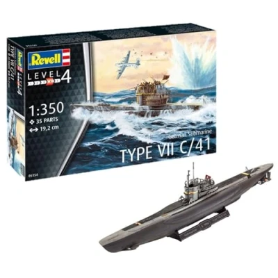 Afbeelding van 1:350 Revell 05154 German Submarine Type VII C/41 Plastic Modelbouwpakket