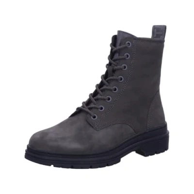 Afbeelding van Tamaris Veterboots, Dames, Maat: 41, Dark grey Leer/ synthetisch