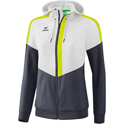 Afbeelding van Squad tracktop jack met capuchon dames wit/slate grey/lime / 34