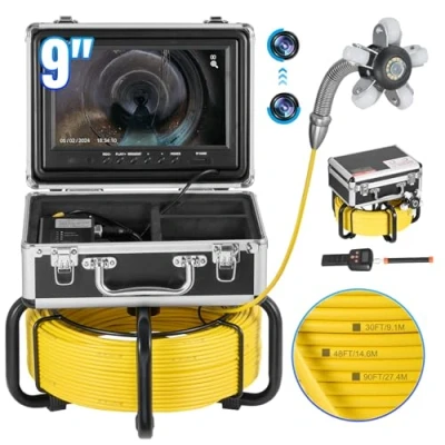 Image de VEVOR Caméra Inspection Canalisation Égout Autonivelant 50 m Localisateur 512 Hz