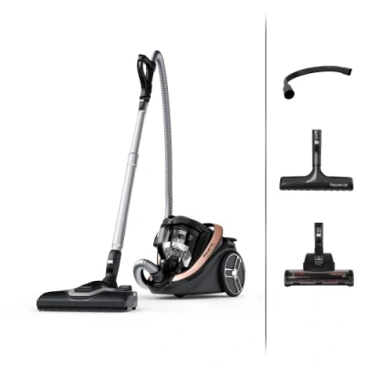 Afbeelding van Rowenta Silence Force Cyclonic Effitech RO7954 zakloze stofzuiger Home &amp; Car hoog zuigvermogen laag energieverbruik HEPA filter XXL capaciteit zwart/roségoud