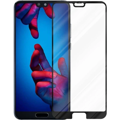 Afbeelding van Cadorabo Volledig scherm pantserfolie geschikt voor Huawei P20 PRO / PLUS in TRANSPARANT met ZWART Gehard (Tempered) display beschermglas 9H hardheid 3D Touch (RETAIL PACKAGING)