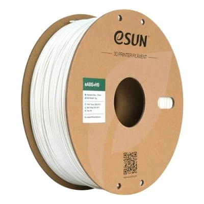Afbeelding van eSUN eABS+ filament 1,75 mm, eABS+HS ABS Plus 3D printerfilament, hoge snelheid, maatnauwkeurigheid +/ 0,05 spoel van 1 kg (2,2 lbs) voor snel printen, wit
