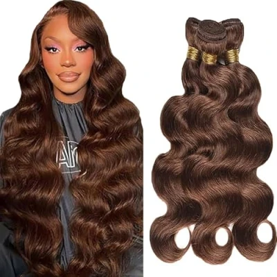 Afbeelding van Tuheerst Body Wave Menselijk Haar Bundels Chocolate Bruin Echt 100% Onverwerkt Braziliaans Virgin Remy Dubbele Inslag 100 g/PC 300 Totaal 3 30 Inch voor Vrouwen