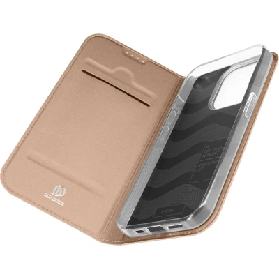 Afbeelding van Dux Ducis Telefoon Hoesje geschikt voor de iPhone 15 Pro Skin Book Case Rose Goud