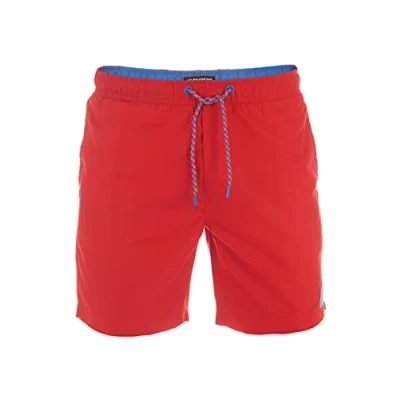 Afbeelding van riverso RIVDavid zwembroek voor heren, korte broek, zomer, sportshorts, tunneltrekkoord, 100% polyester, zwart, blauw, rood, groen, oranje, S, M, L, XL, XXL, 3XL, 4XL, 5XL, Middle Red (15300), 4XL