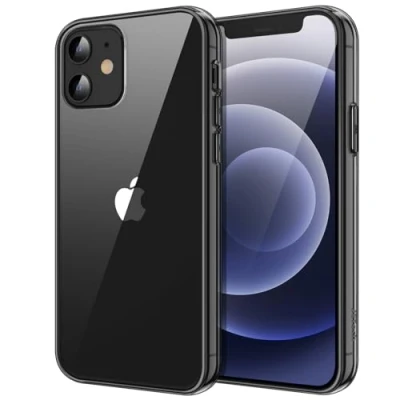 Afbeelding van JETech Beschermhoes voor iPhone 12/12 Pro 6,1 inch, transparante beschermhoes, schokbestendig, krasbestendig, zwart