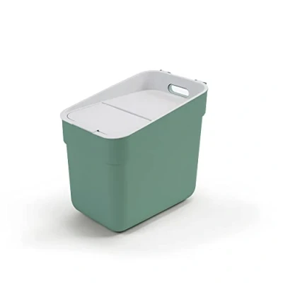 Afbeelding van Curver Ready to Collect 100% gerecyclede recyclingafvalemmer met deksel lichtgrijs 20 liter
