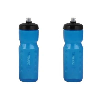 Afbeelding van ZEFAL Sense Soft 80 drinkfles voor fiets en mountainbike, set van 2 zachte geurloze sportflessen, BPA vrij, siliconen speen, blauw, transparant, x 800 ml