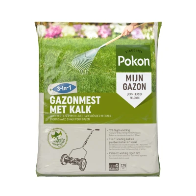 Afbeelding van Pokon Gazonmest Met Kalk 3 In 1 Gazonmeststoffen 125 m2