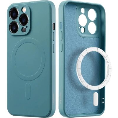 Afbeelding van imoshion Hoesje Geschikt voor iPhone 14 Pro Siliconen Color Backcover MagSafe groen