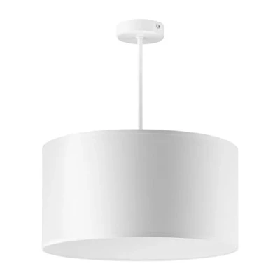 Afbeelding van Miratic Hanglamp met lichtbron, vervangbaar, plafondlamp voor lamp fitting E27, max. 60 W (lamp niet inbegrepen), stoffen lampenkap, korte versie (wit)