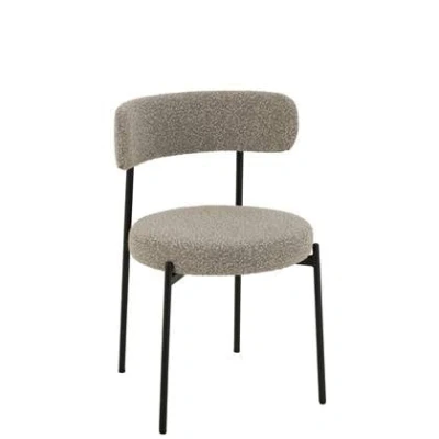 Afbeelding van J Line Stoel Boucle Multiplex/Polyester Grijs/Zwart