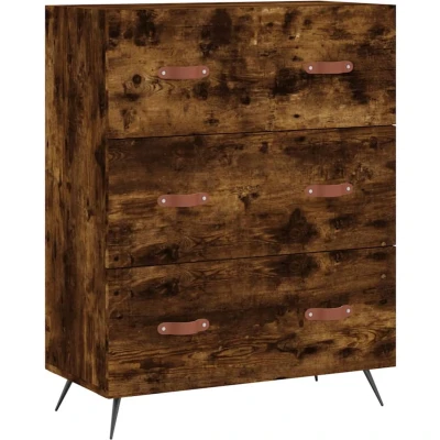 Afbeelding van vidaXL Ladekast 69,5x34x90 cm bewerkt hout gerookt eikenkleurig