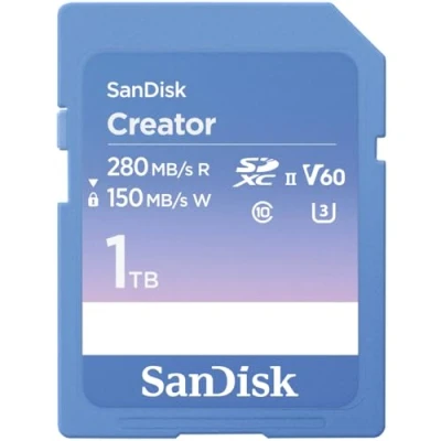 Image de SanDisk Creator Carte mémoire flash 1 To Video Class V60 / UHS II U3 Class10 SDXC