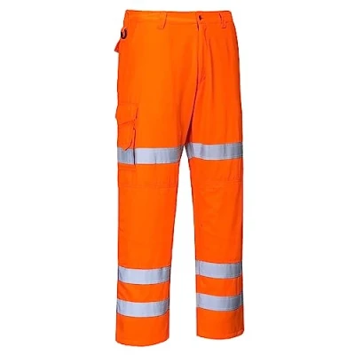 Afbeelding van Portwest RT49 werkbroek met drie strepen, hi schroef, oranje, M