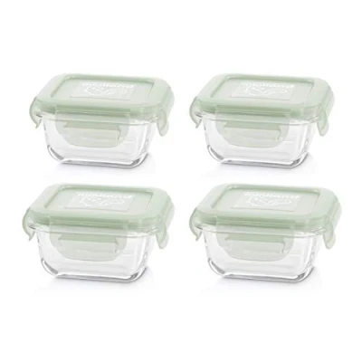 Afbeelding van Miniland Set Van 4 Natursquare Containers Chip Groen