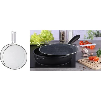 Afbeelding van Haushalt 24001 Spatdeksels set van 2 RVS Ø 25 EN 29 CM