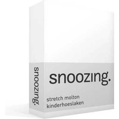 Afbeelding van Snoozing Stretch Molton Kinderhoeslaken Wiegje 40x80 cm Wit