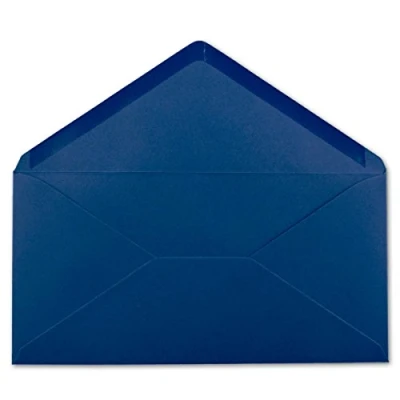 Afbeelding van 100 stuks lange enveloppen DIN lang nachtblauw 22 x 11 cm 110 g/m² nat sluiten zonder venster ideaal voor Kerstmis wenskaarten uitnodigingen van je agent Glüxx
