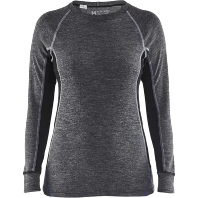 Afbeelding van Blaklader Dames onderhemd, 100% Merino WARM 7200 1732 Medium Grijs/Zwart