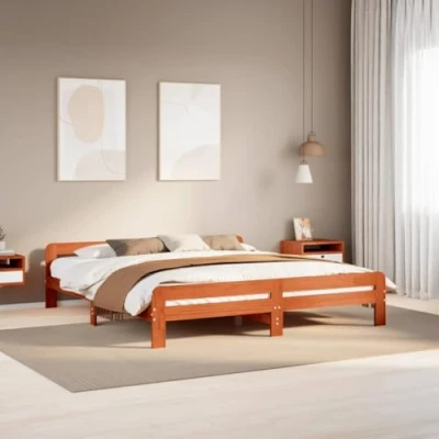 Afbeelding van vidaXL Bedframe zonder matras massief grenenhout wasbruin 180x200 cm