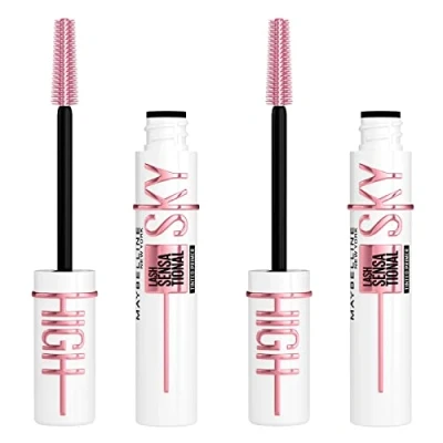 Afbeelding van Maybelline New York Sky High Lash Sensational Primer, uittrekbaar en volume, met flexibele borstel, kleur zwart, ook geschikt voor gevoelige ogen, 2 cosmetica
