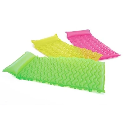 Afbeelding van Intex Opblaasbare Tote n Float Luchtbed Vinyl 229x86 cm 1,3kg Assorti Geleverd Oranje/Geel/Roze Ligbed Ligcomfort Leeftijd: Vanaf 6 jaar