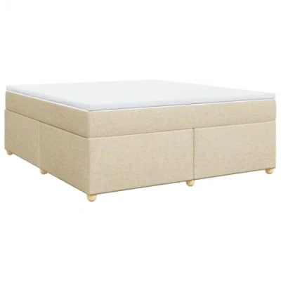 Afbeelding van vidaXL Boxspring met matras stof crèmekleurig 180x200 cm