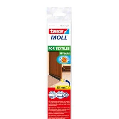 Afbeelding van Tesa Moll dorpelstrip voor vloerbekleding, 1 m x 43 mm, bruin tochtstrip