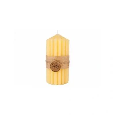 Afbeelding van Jonckheere Collectie Ribble kaars geel 7xh14cm 60H