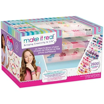 Afbeelding van Make it Real Bringing Creativity to Life Set voor het maken van armbanden 2600 gekleurde kralen