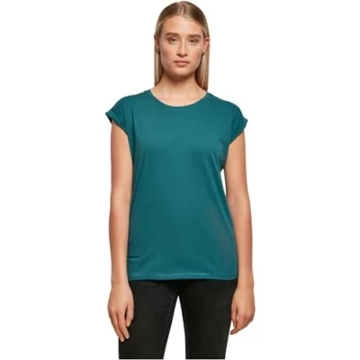Afbeelding van Damesshirt met ronde hals en omgeslagen mouw Teal 3XL