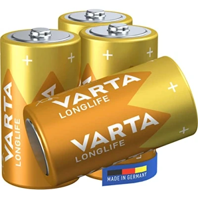 Afbeelding van VARTA Longlife C Baby LR14 alkalinebatterijen, made in Germany, ideaal voor afstandsbedieningen, radio&#039;s, wekkers en klokken, 4 stuks