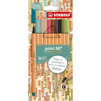 Image de Set de 10 stylos feutres Stabilo Pointe fine 0,4 mm