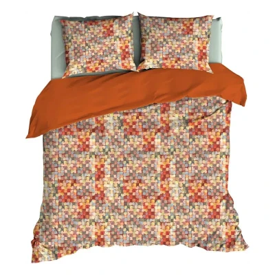 Afbeelding van Satin d&#039;Or Mosaic Dekbedovertrek Lits jumeaux (240x200/220 cm + 2 slopen) Multi/Terra