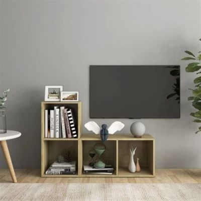 Afbeelding van vidaXL Tv meubelen 2 st 72x35x36,5 cm bewerkt hout sonoma eikenkleurig