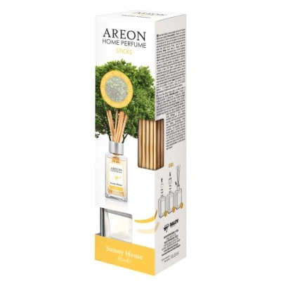 Afbeelding van Areon Home Geurverspreider met rotanstokjes voor thuis en op kantoor (Sunny Home, 85 ml)