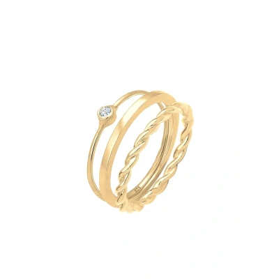 Afbeelding van Elli 3 PACK Ring, Dames, Maat: 54, Gold coloured