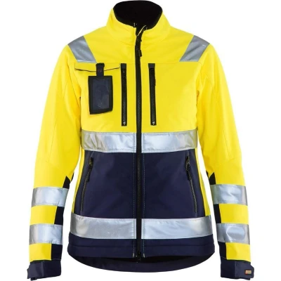 Afbeelding van Blåkläder 4902 2517 Dames Softshell jack High Vis Geel/Marineblauw maat XXL
