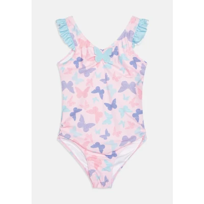 Afbeelding van Playshoes UV Werend Badpak Roze Vlinders Maat 98/104