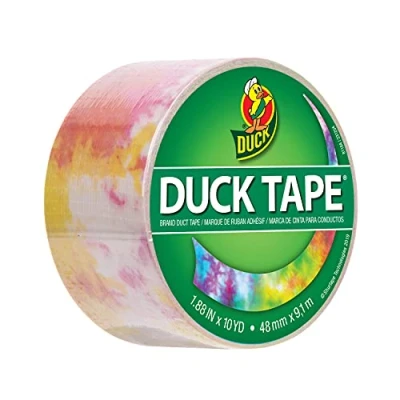 Afbeelding van Duck Tape Kleurrijk Tie Dye patroon. Kunst en ambachten, doe het zelf, geschenkverpakking, decoratie, scrapbooking, bullet journal, planner, feest, festivals, decoratie 48 mm x 9,1 m