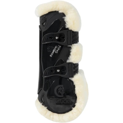 Afbeelding van Kentucky Horsewear Vegan bont Peesbeschermers bamboo elastiek zwart M