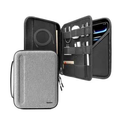 Afbeelding van tomtoc Tas hoes voor 12,9 inch iPad Pro (3e, 4e en 5e generatie) 2018 2021, Accessoires Case Cover Magic Keyboard, Power Adapter, Kabel, USB Hub, pen, past Surface Pro, Laptop Go